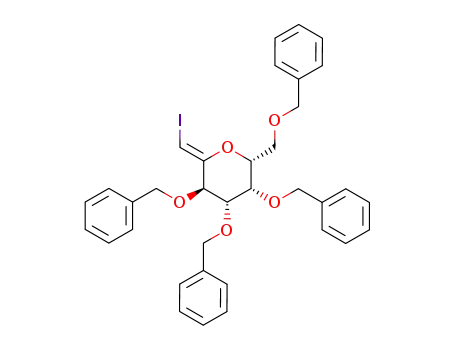 (2R,3S,4S,5R)-3,4,5-Tris-benzyloxy-2-benzyloxymethyl-6-[1-iodo-meth-(Z)-ylidene]-tetrahydro-pyran
