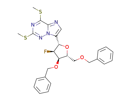 (2S,3R,4R,5R)-7-(4-(benzyloxy)-5-(benzyloxymethyl)-3-fluorotetrahydrofuran-2-yl)-2,4-bis(methylthio)imidazo[2,1-f][1,2,4]-triazine