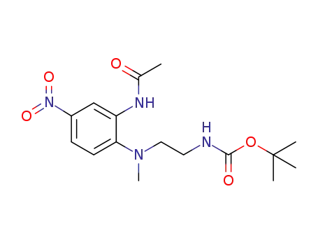 Molecular Structure of 1461658-66-1 (tert-butyl 2-((2-acetamido-4-nitrophenyl)(methyl)amino)ethylcarbamate)