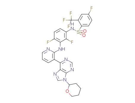 N-(2,4-difluoro-3-(3-(9-(tetrahydro-2H-pyran-2-yl)-9H-purin-6-yl)pyridin-2-ylamino)phenyl)-4-fluoro-2-(trifluoromethyl)benzenesulfonamide