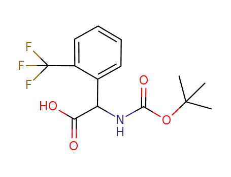 Molecular Structure of 1203454-45-8 ([(tert-butoxycarbonyl)amino][2-(trifluoromethyl)phenyl]acetic acid)