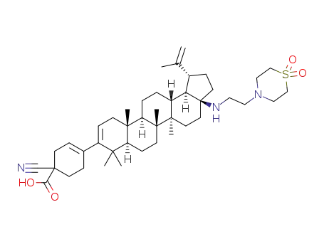1-cyano-4-((1R,3aS,5aR,5bR,7aR,11aS,11bR,13aR,13bR)-3a-((2-(1,1-dioxidothiomorpholino)ethyl)amino)-5a,5b,8,8,11a-pentamethyl-1-(prop-1-en-2-yl)-2,3,3a,4,5,5a,5b,6,7,7a,8,11,11a,11b,12,13,13a,13b-octadecahydro-1H-cyclopenta[a]chrysen-9-yl)cyclohex-3-enecarboxylic acid