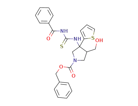 benzyl 3-(benzoylcarbamothioylamino)-4-(hydroxymethyl)-3-(2-thienyl)pyrrolidine-1-carboxylate