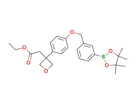 ethyl 2-(3-(4-((3-(4,4,5,5-tetramethyl-1,3,2-dioxaborolan-2-yl)benzyl)oxy)phenyl)oxetan-3-yl)acetate