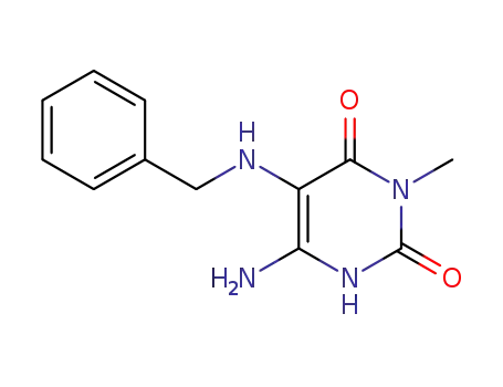 2,4(1H,3H)-Pyrimidinedione,
6-amino-3-methyl-5-[(phenylmethyl)amino]-