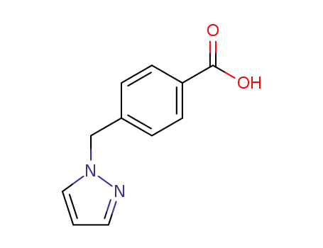 Molecular Structure of 160388-53-4 (4-(1H-PYRAZOL-1-YLMETHYL)BENZOIC ACID)