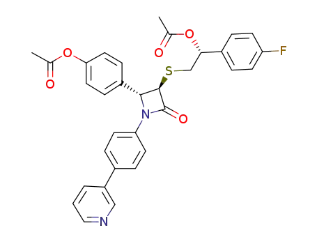 4-{(2R,3R)-3-[(2R)-2-acetyloxy-2-(4-fluorophenyl)ethylthio]-4-oxo-1-[4-(pyridin-3-yl)phenyl]azetidin-2-yl}phenyl acetate