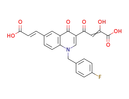 4-[6-((E)-3-hydroxy-3-oxoprop-1-enyl)-1-(4-fluorophenyl)methyl-4(1H)-quinolinon-3-yl]-2-hydroxy-4-oxo-2-butenoic acid