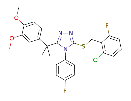 3-(2-chloro-6-fluorobenzylthio)-5-(2-(3,4-dimethoxyphenyl)propan-2-yl)-4-(4-fluorophenyl)-4H-1,2,4-triazole