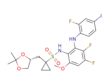 (R)-N-(3,4-difluoro-2-(2-fluoro-4-iodophenylamino)-6-methoxyphenyl)-1-((2,2-dimethyl-1,3-dioxolan-4-yl)methyl)cyclopropane-1-sulfonamide