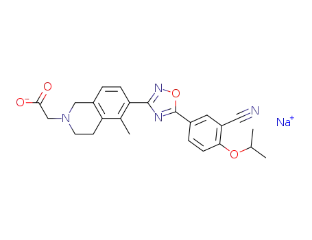 sodium 2-(6-(5-(3-cyano-4-isopropoxyphenyl)-1,2,4-oxadiazol-3-yl)-5-methyl-3,4-dihydroisoquinolin-2(1H)-yl)acetate