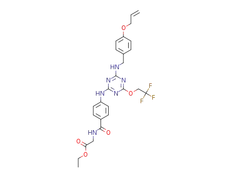 ethyl 2-(4-(4-(4-(allyloxy)benzylamino)-6-(2,2,2-trifluoroethoxy)-1,3,5-triazin-2-ylamino)benzamido)acetate