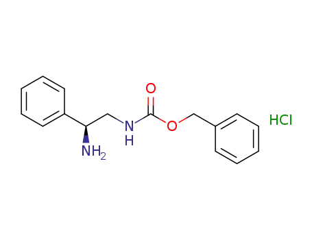 Molecular Structure of 1041016-94-7 (N-[(2S)-2-AMINO-2-PHENYLETHYL]-CARBAMIC ACID PHENYLMETHYL ESTER HYDROCHLORIDE)
