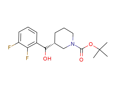 Molecular Structure of 942143-00-2 ((3R)-tert-butyl 3-((2,3-difluorophenyl)(hydroxy)methyl)piperidine-1-carboxylate)