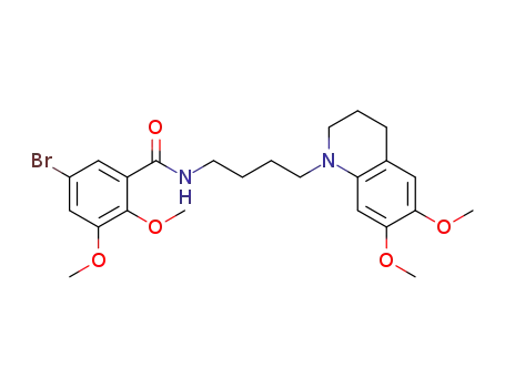 Molecular Structure of 1285548-96-0 (5-bromo-N-(4-(6,7-dimethoxy-3,4-dihydroquinolin-1(2H)-yl)butyl)-2,3-dimethoxybenzamide)