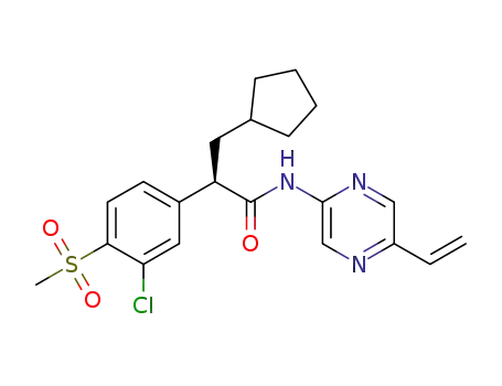 2(R)-(3-chloro-4-methanesulfonyl-phenyl)-3-cyclopentyl-N-(5-vinyl-pyrazin-2-yl)propionamide