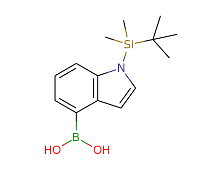 Molecular Structure of 351457-64-2 (1-(TERT-BUTYLDIMETHYLSILYL)-1H-INDOLE-4-BORONIC ACID 98)