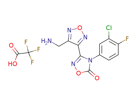 Molecular Structure of 943598-71-8 (3-[4-(aminomethyl)-1,2,5-oxadiazol-3-yl]-4-(3-chloro-4-fluorophenyl)-1,2,4-oxadiazol-5(4h)-one trifluoroacetate)