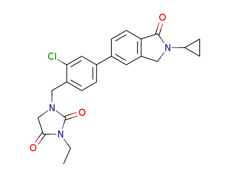 1-(2-chloro-4-(2-cyclopropyl-1-oxoisoindolin-5-yl)benzyl)-3-ethylimidazolidine-2,4-dione