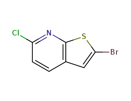 Molecular Structure of 68236-35-1 (2-BROMO-6-CHLOROTHIENO[2,3-B]PYRIDINE)
