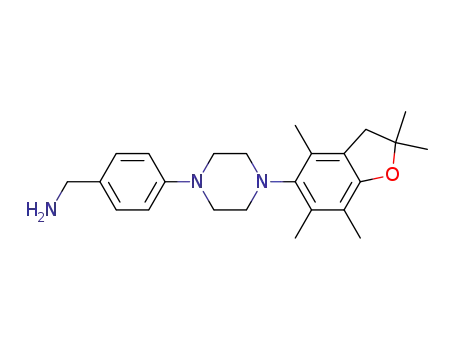 1-{4-[4-(2,2,4,6,7-pentamethyl-2,3-dihydro-benzofuran-5-yl)piperazin-1-yl]phenyl}methanamine