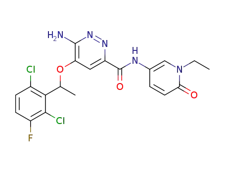 {6-amino-5-[(2,6-dichloro-3-fluorophenyl)ethoxy]-pyridazin-3-yl}-N-(1-ethyl-6-oxo-1,6-dihydro-pyridin-3-yl)carboxamide