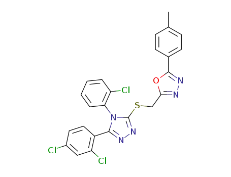 3-((5-p-tolyl-1,3,4-oxadiazol-2-yl)methylthio)-5-(2,4-dichlorophenyl)-4-(2-chlorophenyl)-4H-1,2,4-triazole