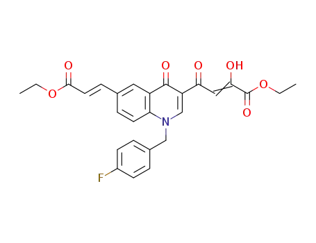 4-[6-((E)-3-ethoxy-3-oxoprop-1-enyl)-1-(4-fluorophenyl)methyl-4(1H)-quinolinon-3-yl]-2-hydroxy-4-oxo-2-butenoic acid ethyl ester