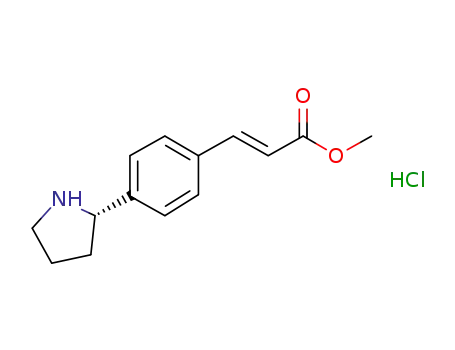 Molecular Structure of 1189152-80-4 ((E)-3-((S)-4-pyrrolidin-2-yl-phenyl)-acrylic acid methyl ester hydrochloride)