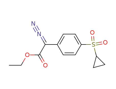 Molecular Structure of 1234703-41-3 ((4-cyclopropanesulfonyl-phenyl) diazo acetic acid ethyl ester)