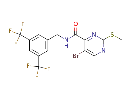 5-Bromo-2-methylsulfanyl-pyrimidine-4-carboxylic acid 3,5-bis-trifluoromethyl-benzylamide