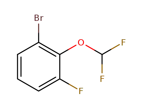 Molecular Structure of 954235-98-4 (1-Bromo-2-difluoromethoxy-3-fluoro-benzene)