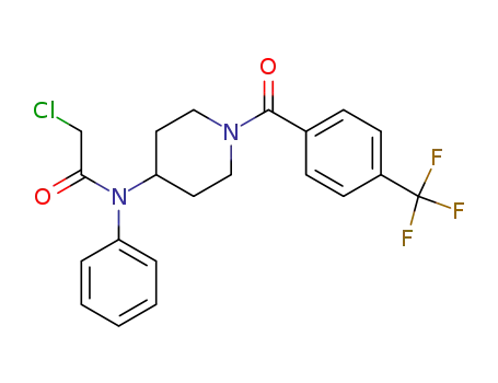 Molecular Structure of 1012044-07-3 (2-chloro-N-phenyl-N-[1-(4-trifluoromethylbenzoyl)piperidin-4-yl]acetamide)