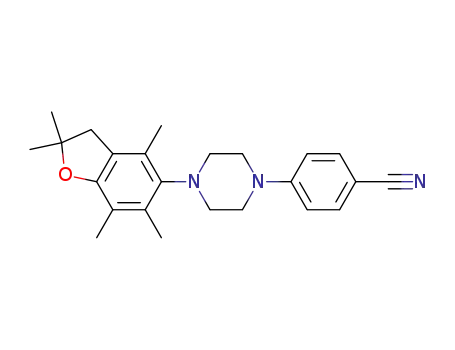 4-[4-(2,2,4,6,7-pentamethyl-2,3-dihydro-1-benzofuran-5-yl)piperazin-1-yl]benzonitrile