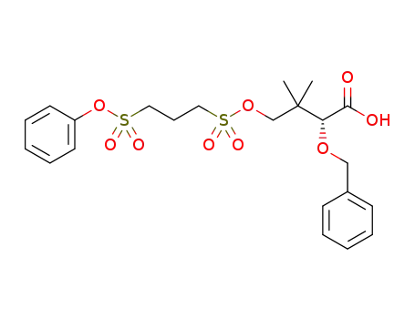 Molecular Structure of 1266342-72-6 ((2R)-2-benzyloxy-3,3-dimethyl-4-(3-phenoxysulfonylpropylsulfonyloxy)butanoic acid)