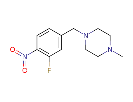 Molecular Structure of 1094554-37-6 (1-(3-fluoro-4-nitrobenzyl)-4-methylpiperazine)