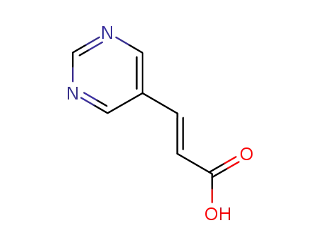 Molecular Structure of 123530-65-4 (2-Propenoic acid, 3-(5-pyrimidinyl)-, (2E)- (9CI))