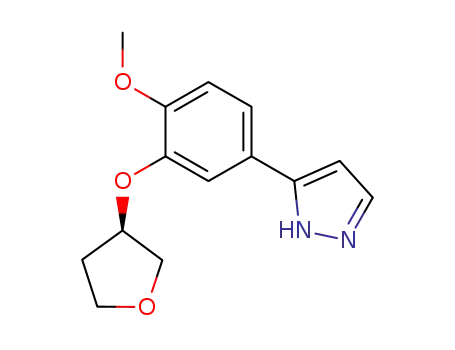 Molecular Structure of 784189-75-9 (3-[4-methoxy-3-(3R)-tetrahydrofuranyloxyphenyl]-1H-pyrazole)