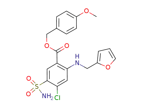 Molecular Structure of 1236290-39-3 (4-methoxybenzyl 5-aminosulfonyl-4-chloro-2-[(2-furanylmethyl)amino]benzoate)