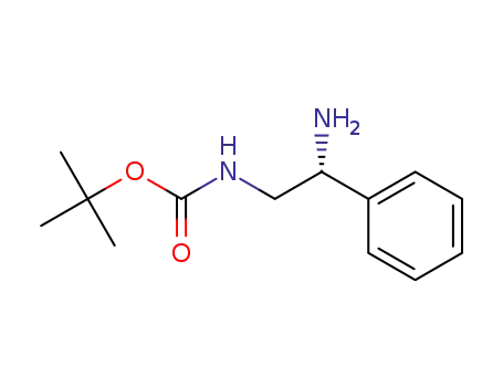 Molecular Structure of 188875-37-8 (CarbaMic acid, [(2R)-2-aMino-2-phenylethyl]-, 1,1-diMethylethyl ester)
