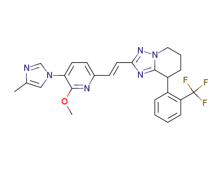 (-)-2-{(E)-2-[6-methoxy-5-(4-methyl-1H-imidazol-1-yl)pyridin-2-yl]vinyl}-8-(2-trifluoromethylphenyl)-5,6,7,8-tetrahydro-[1,2,4]triazolo[1,5-a]pyridine