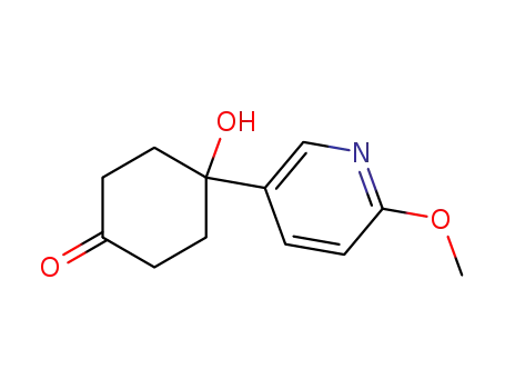 Molecular Structure of 708273-57-8 (4-Hydroxy-4-(6-methoxypyridin-3-yl)cyclohexanone)