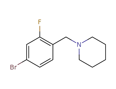 Molecular Structure of 1200131-18-5 (1-[(4-Bromo-2-fluorophenyl)methyl]piperidine)