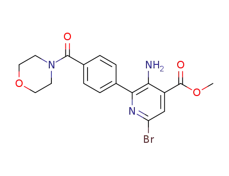 methyl 3-amino-6-bromo-2-(4-(morpholine-4-carbonyl)phenyl)-isonicotinate