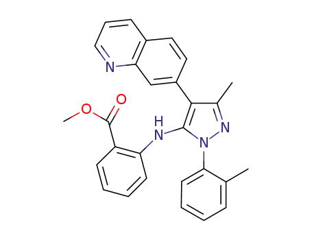 methyl 2-((4-(quinolin-7-yl)-3-methyl-1-(2-methylphenyl)-1H-pyrazol-5-yl)amino)benzenecarboxylate