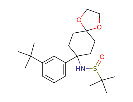 2-methyl-propane-2-sulfinic acid [8-(3-tert-butyl-phenyl)-1,4-dioxa-spiro[4.5]dec-8-yl]-amide