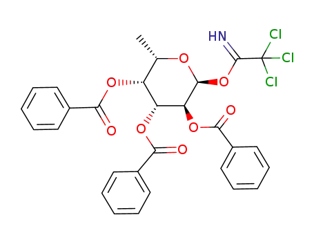 Molecular Structure of 180476-30-6 (1,2,3-Tri-O-benzoyl-α-L-fucopyranose, Trichloroacetimidate)
