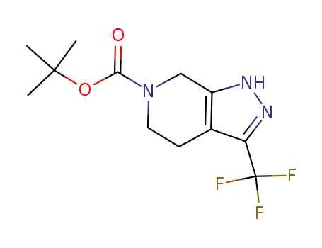 Molecular Structure of 733757-89-6 (TERT-BUTYL 3-(TRIFLUOROMETHYL)-1,4,5,7-TETRAHYDRO-6H-PYRAZOLO[3,4-C]PYRIDINE-6-CARBOXYLATE)
