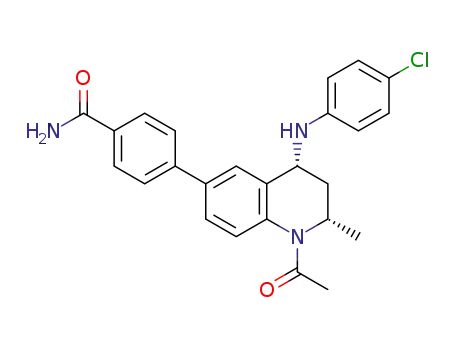 4-{(2S,4R)-1-acetyl-4-[(4-chlorophenyl)amino]-2-methyl-1,2,3,4-tetrahydro-6-quinolinyl}benzamide