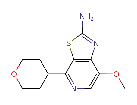 Molecular Structure of 848580-54-1 (Thiazolo[5,4-c]pyridin-2-amine, 7-methoxy-4-(tetrahydro-2H-pyran-4-yl)-)